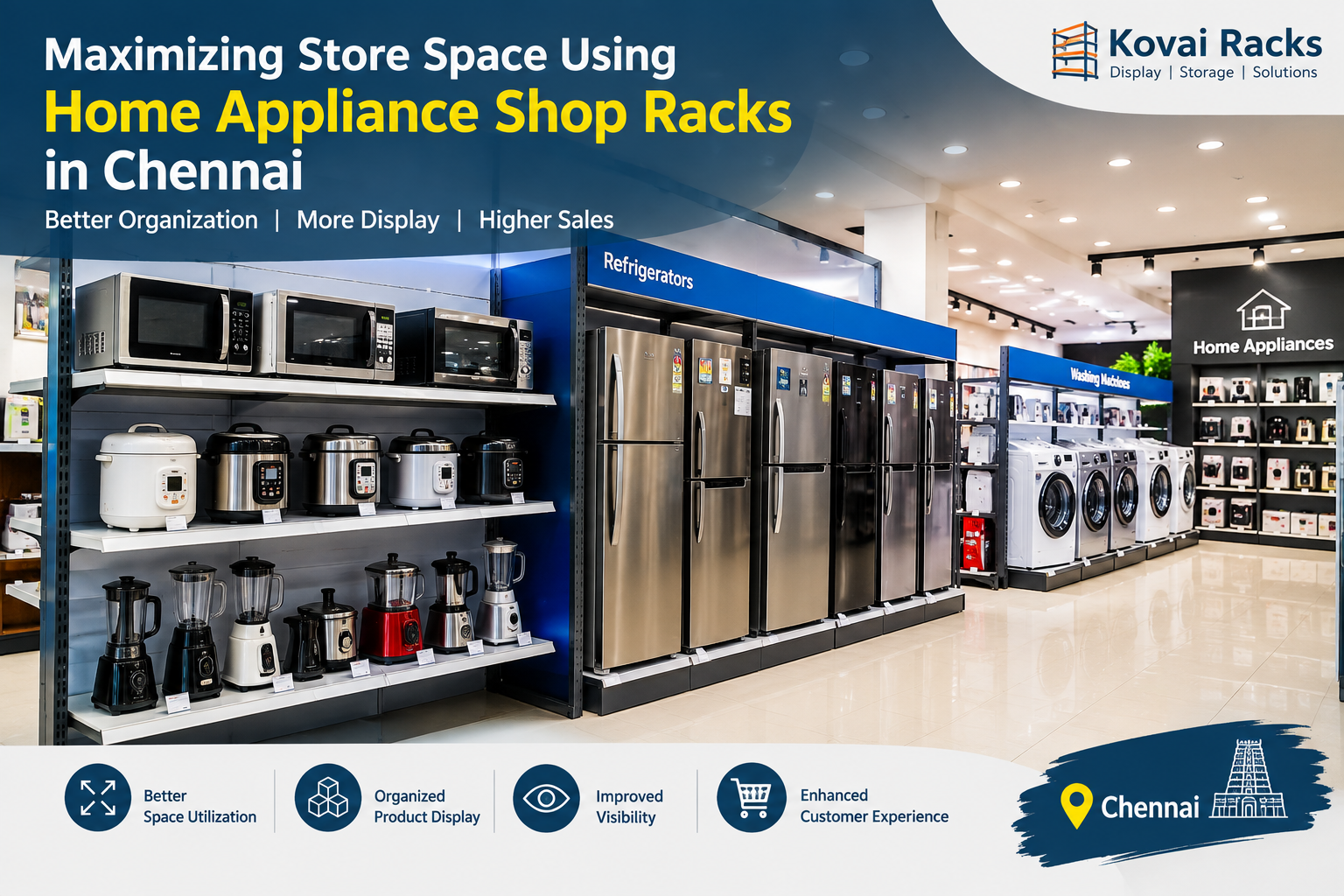 Maximizing Store Space Using Home Appliance Shop Racks in Chennai